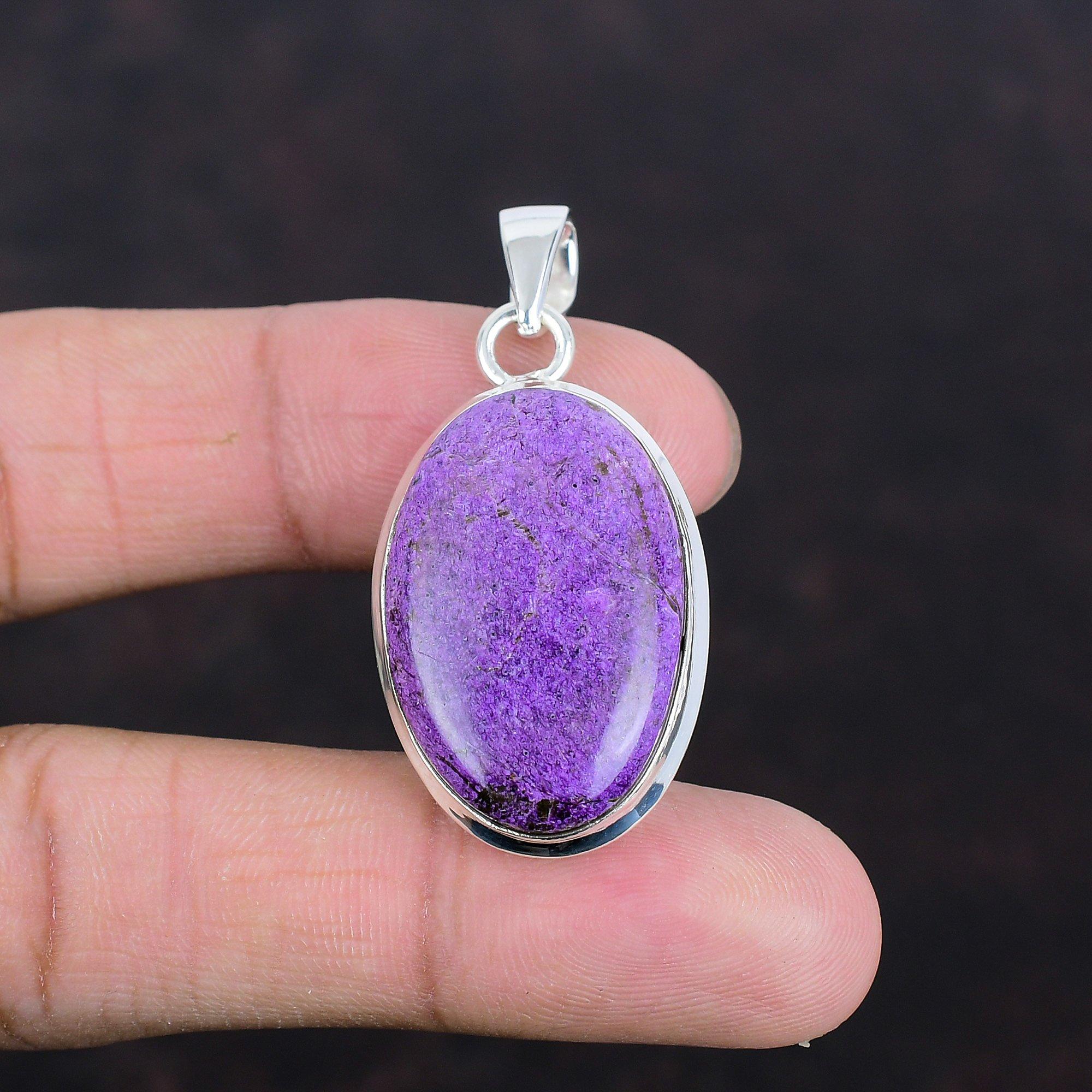 Purpurite Pendant Gemstone Pendant Dainty Jewelry 925 Sterling Silver Pendant Handmade Unique Pendant Latest Design Jewelry Engagement Gifts