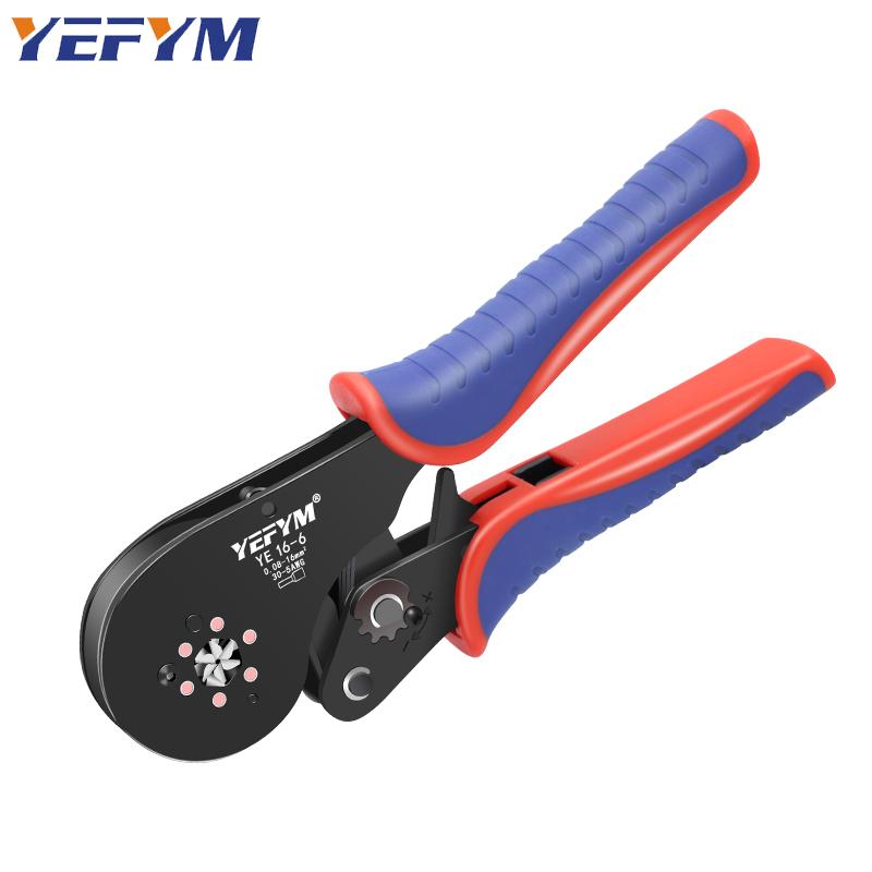 Ferrule Crimping Tool YE 16-6 0.08-16mm²/30-5AWG Tubular Terminal Mini YEFYM Pliers For Large Size Terminals Electrical Clamps