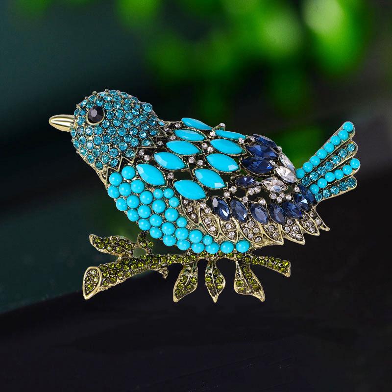 Creative Animal Brooch Full Of Rhinestones Bird Brooch Clothing Exaggerated Accessories Bird Pin Brooch