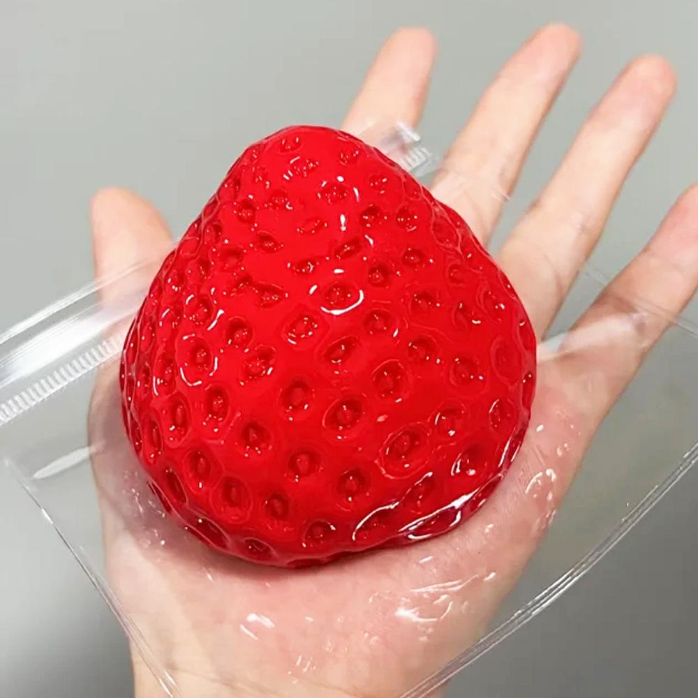Strawberry Taba Squishy Fidget Toy - Slow Rebound Stress Relief Toy for Kids, Adults, Office & Party Favors - Squeeze Gift