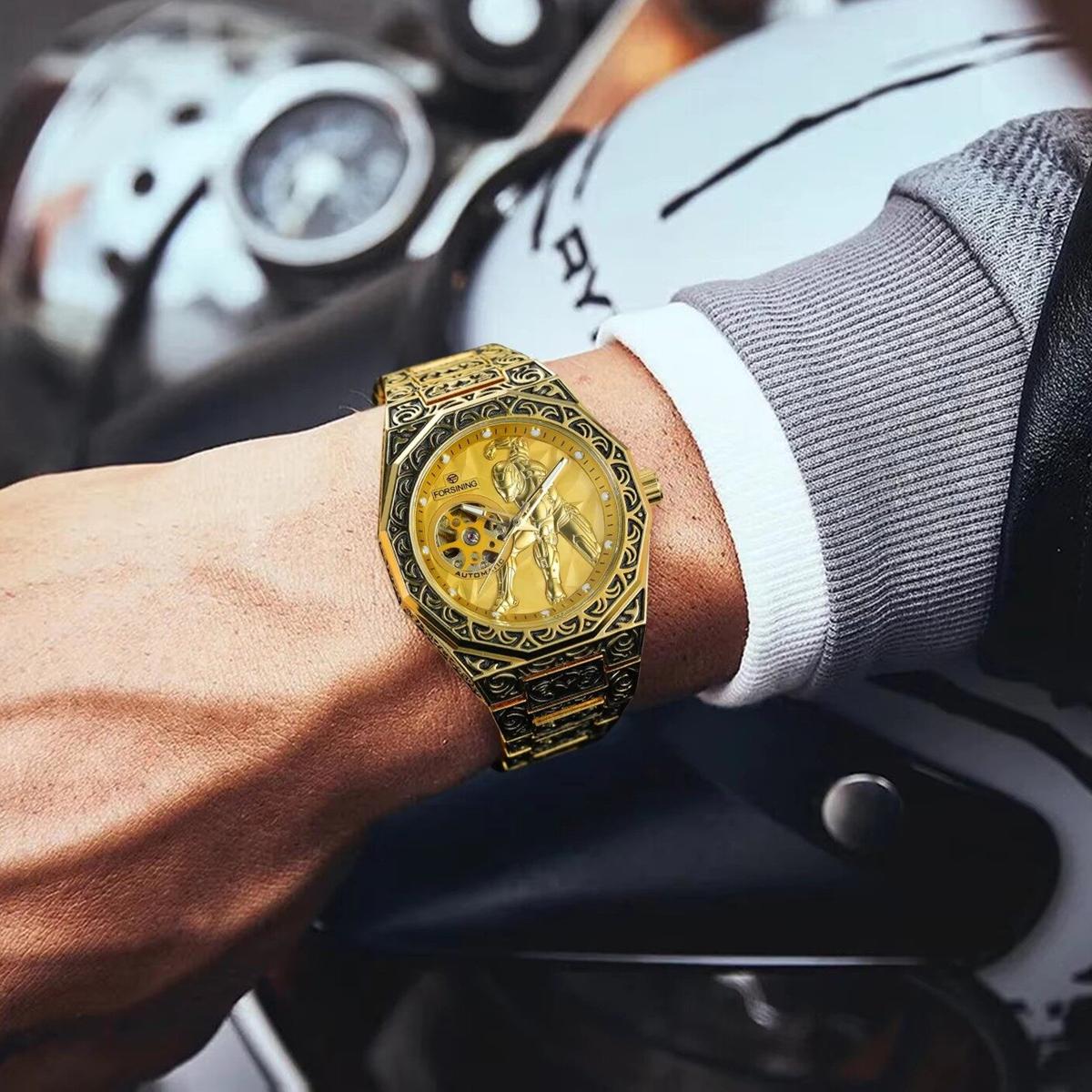 Men's Business Fashion Mechanical Watch Top Brand Automatic Mechanical Stainless Steel Clock Gifts for Men