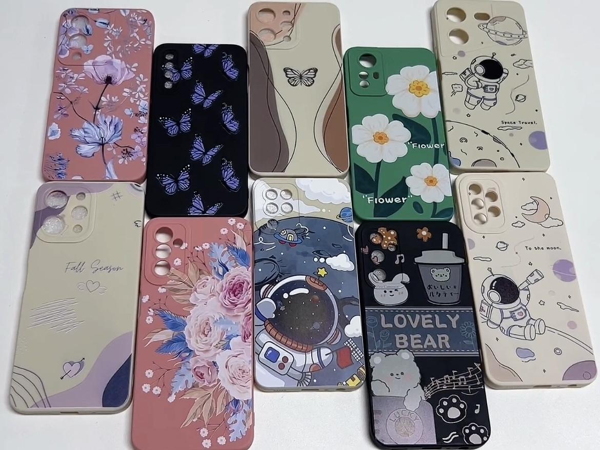 For Xiaomi Mi 10 11 Lite NE 10i 10T 11T 11X Pro Phone Case Cover Small Floral Pattern Shockproof Liquid Soft Silicone Anti Slip For Xiaomi Shell Capas