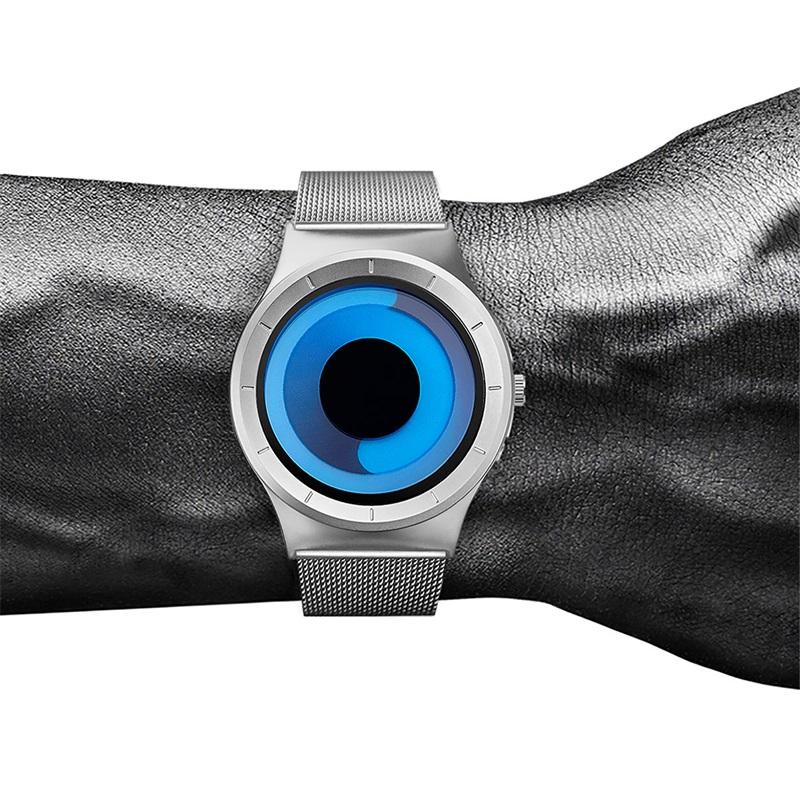 SINOBI Unique Vortex Concept Watch Men's High Quality 316L Stainless Steel Modern Trend Sport Man Quartz Wrist Watches