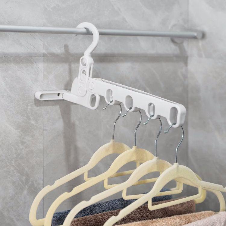 Portable Foldable Travel Hanger Folding Clothes Drying Rack Travel Hangers Hanging Rack with 5 Holes for Hotel Camping Travel