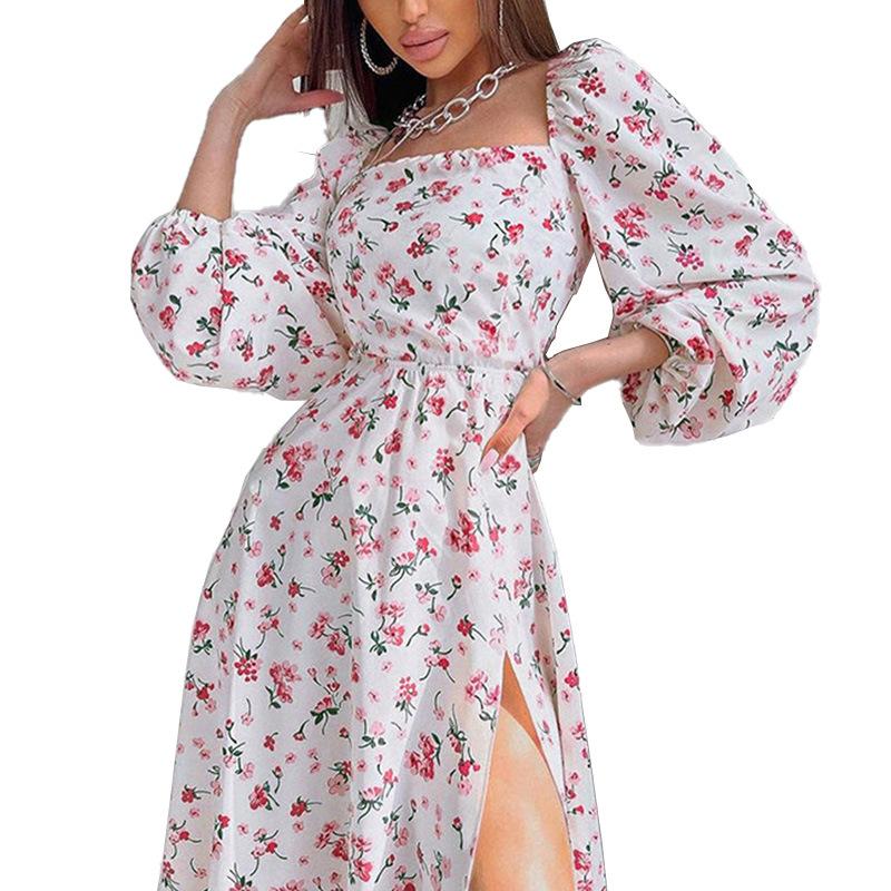 Summer Women's Dress Street Sexy Slit Midi Dresses Casual Dresses