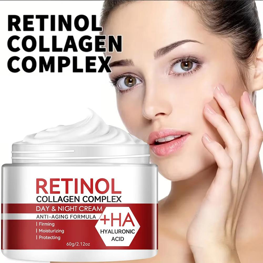 Retinol Collagen Complex Day & Night Cream with Hyaluronic Acid, Deeply Moisturizing Firming Skin and Anti-wrinkle for Daily Facial Skin Care